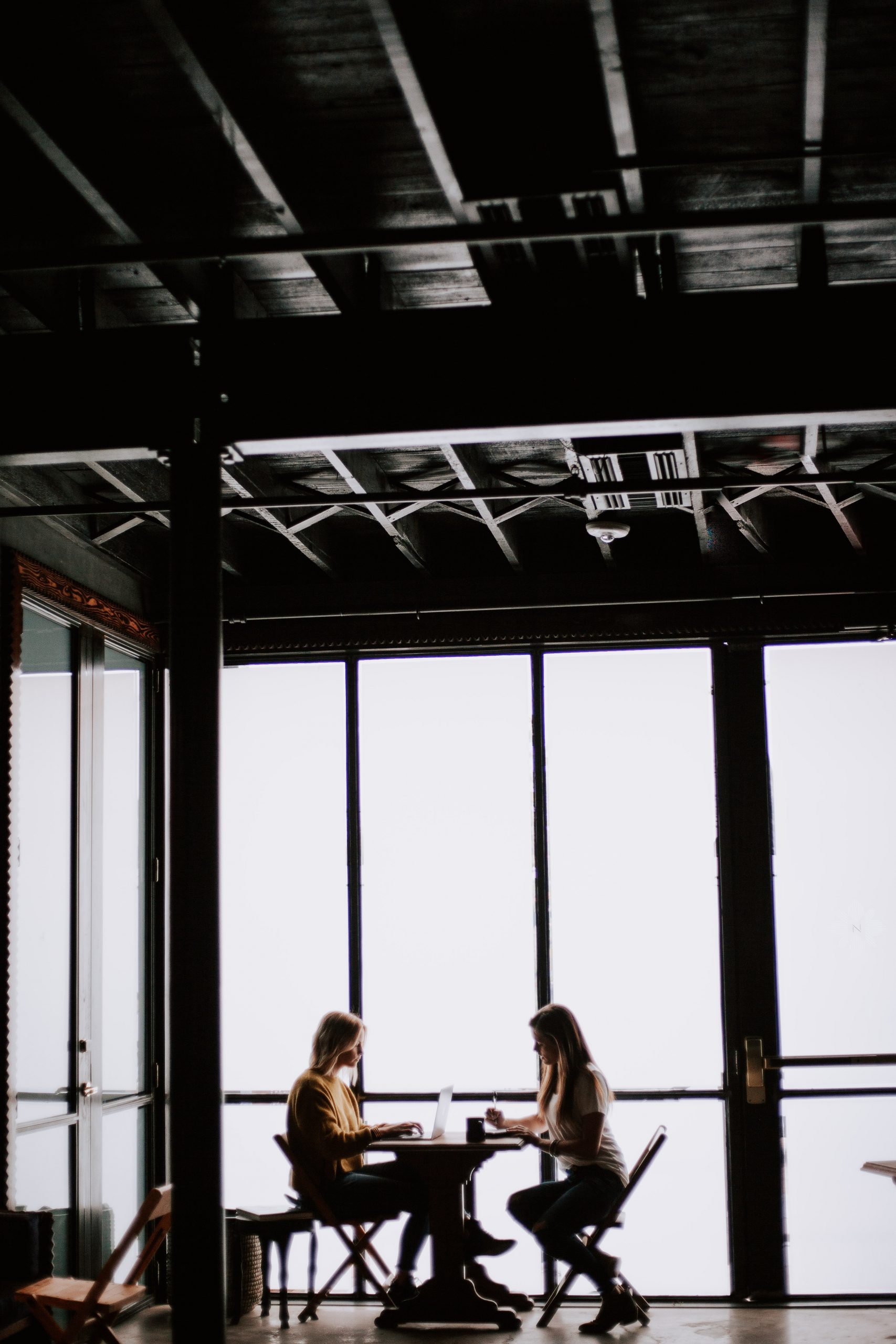 women working in background